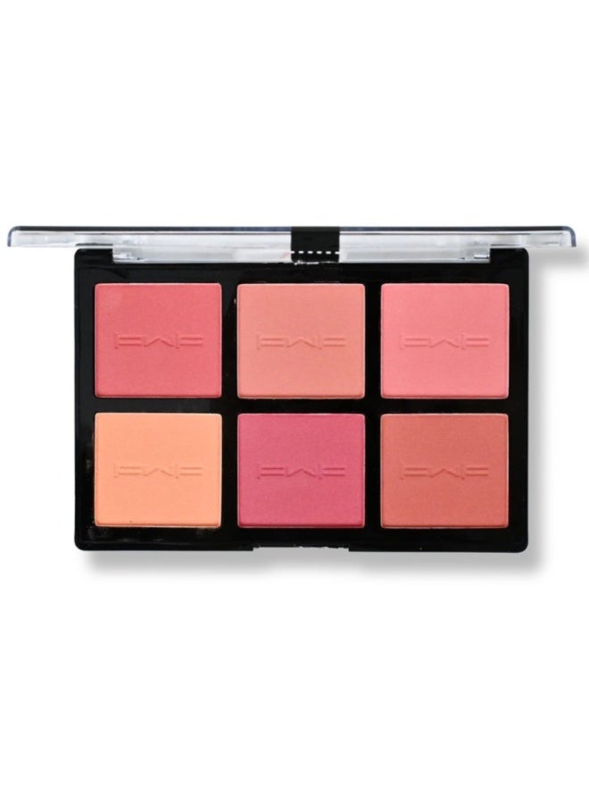 kwk Professional Makeup Sweet Cheeks Blush Palette, 6 Shades - Image 2